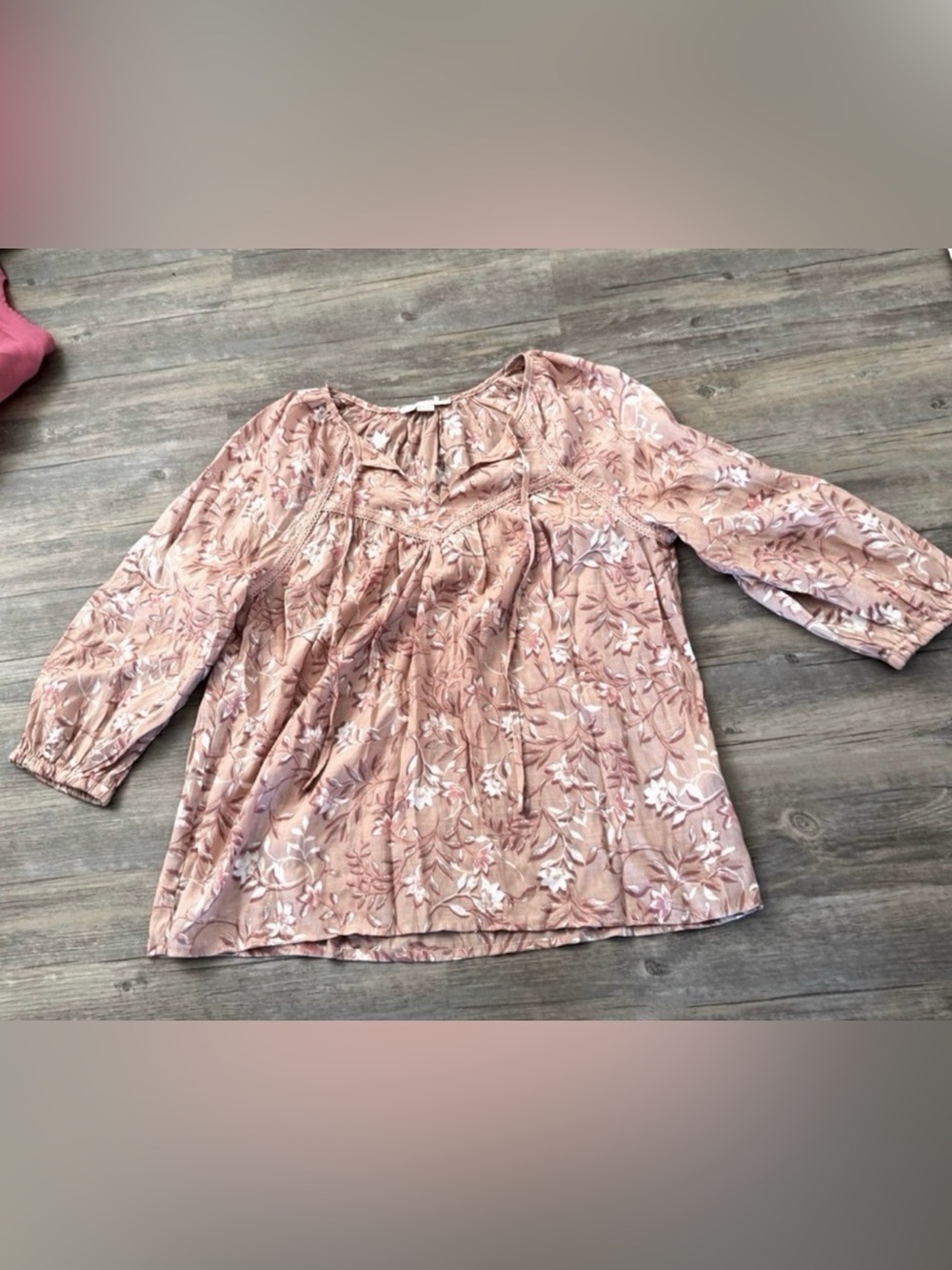 cooper & ella Boho-Style Floral Peasant Blouse size small